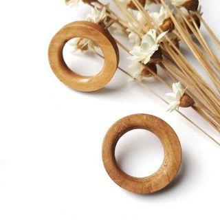 Wooden Circle Stud Earring