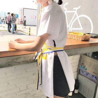 Short-sleeve Slit Printed T-shirt