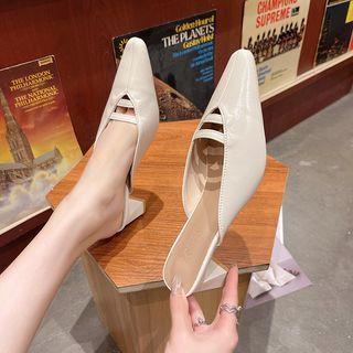 Block Heel Cutout Mules