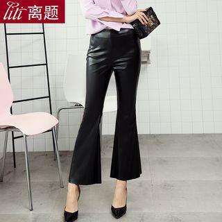 Faux Leather Boot Cut Pants