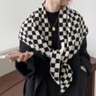 Checker Wool Triangle Scarf