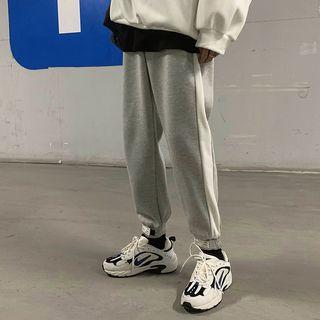 Contrast-trim Fleece-lined Jogger Sweatpants