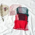 Set: Sleeveless Mesh Top + Camisole Top
