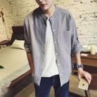 3/4-sleeve Collarless Shirt