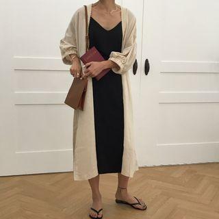 Lace Panel Robe Long Jacket