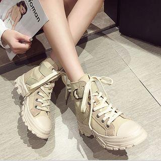 Canvas High Top Platform Sneakers