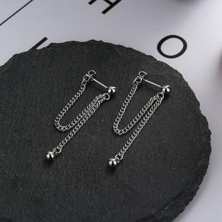 Chained Sterling Silver Dangle Earring 1 Pair - Earrings - Silver - One Size