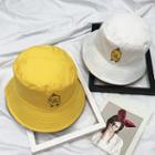 Duck Embroidered Bucket Hat Yellow - One Size