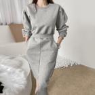 Band-waist Midi Sweat Dress