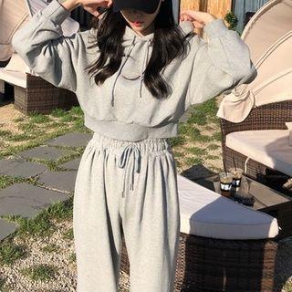 Set: Hoodie + Wide-leg Sweatpants