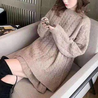 Set: Cable Knit Sweater + Skirt