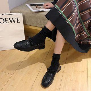 Faux Leather Ruffled Loafers