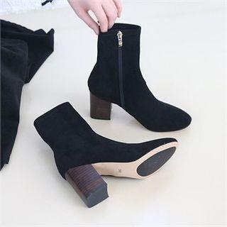 Block-heel Faux-suede Boots