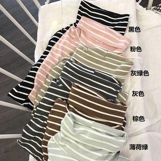 Long Sleeve Turtleneck Striped T-shirt