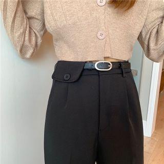 Set: Plain Dress Pants + Belt