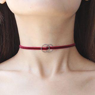 Double Hoop Velvet Choker