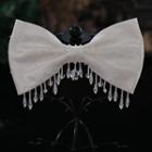 Bow Fabric Faux Crystal Hair Clip White - One Size