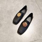 Square-toe Disc Loafers