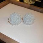 Flower Faux Crystal Earring 1 Pair - White - One Size