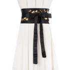 Bow-accent Embroidery Belt