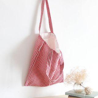 Plaid Canvas Tote Bag