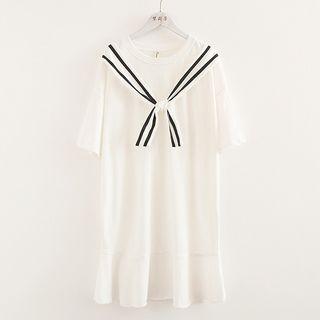 Sailor Collared Short-sleeve Dress