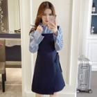 Set: Striped Shirt + Wrap Pinafore Dress