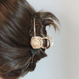 Rose Hair Clamp 1pc - Hair Clamp - Champagne Flower - Gold - One Size