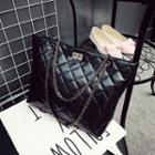 Faux Leather Quilted Tote