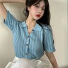 Short-sleeve Perforated Cardigan