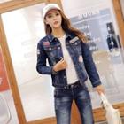 Appliqu  Denim Jacket / Slim Fit Jeans
