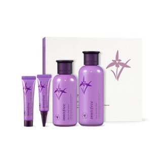 Innisfree - Jeju Orchid Skin Care Set: Skin 200ml + Lotion 160ml + Enriched Essence 10ml + Enriched Cream 15ml 4pcs