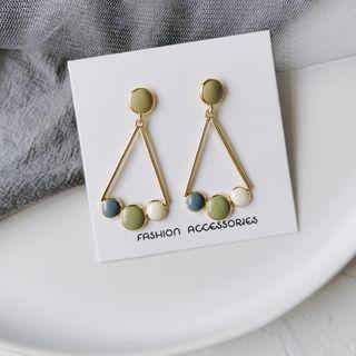 Glaze Disc Alloy Triangle Dangle Earring