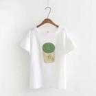 Cactus Applique Short-sleeve T-shirt