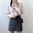 Plain Pocket A-line Mini Skirt