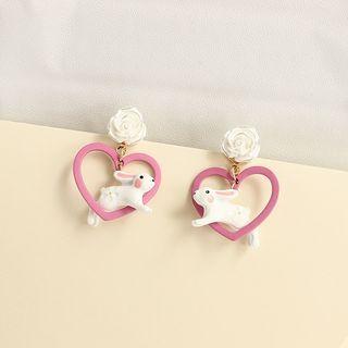 Rabbit Heart Alloy Dangle Earring
