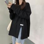 Long-sleeve Applique Split T-shirt
