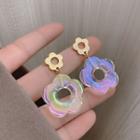 Flower Acrylic Alloy Dangle Earring 1 Pair - Gold - One Size
