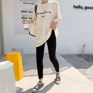 Set: Letter Print T-shirt + Leggings