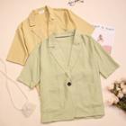 Chiffon Short-sleeve Blazer