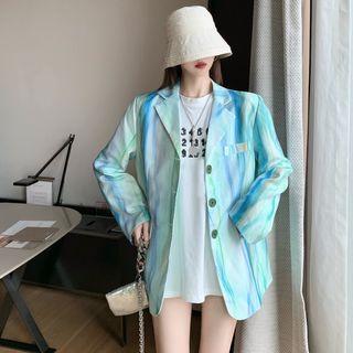 Tie-dye Long-sleeve Blazer / Printed Letter Short-sleeve Top