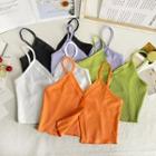 Two-buttons Plain Camisole Top In 5 Colors