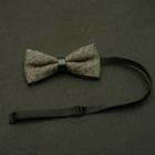 Tweed Bow Tie Ja82 - Charcoal Gray - One Size
