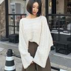 Dolman-sleeve Cable-knit Top