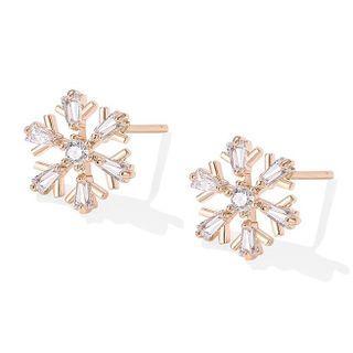 Snowflake Rhinestone Alloy Earring 1 Pair - Rose Gold - One Size