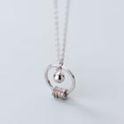 925 Sterling Silver Hoop & Bead Pendant Necklace S925 Silver - Set - One Size