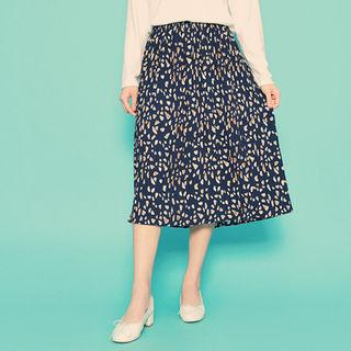 Pleated Pattern Midi Skirt