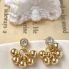 Rhinestone Bead Drop Earring 1 Pair - 14k Gold - Gold - One Size