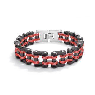 Fashion Personality Black And Red Bicycle Chain 316l Stainless Steel Bracelet Black - One Size