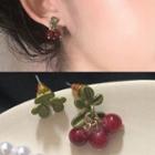 Non-matching Bead Cherry Dangle Earring